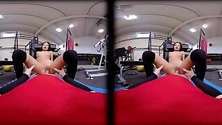 VRConk Petite girl fucked by fat cock to hand slay rub elbows with gym VR Porn