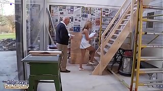 Hellacious Young Girlfriend Pussy fucked wide of grandpa romantic Old Young Porn Vid