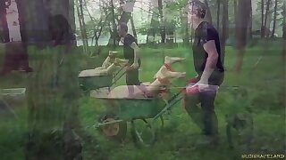 Bosomy young slave punished and brutally used for sucking cock