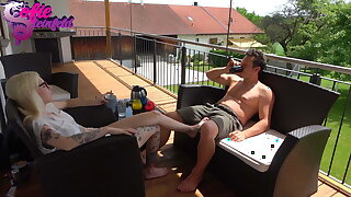Fucked on the balcony