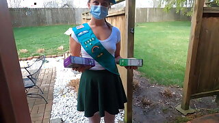 Teen Girl Scout gets Creampie Stagger from Older Man